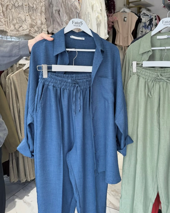 Women's Linen Shirt & Trouser Set