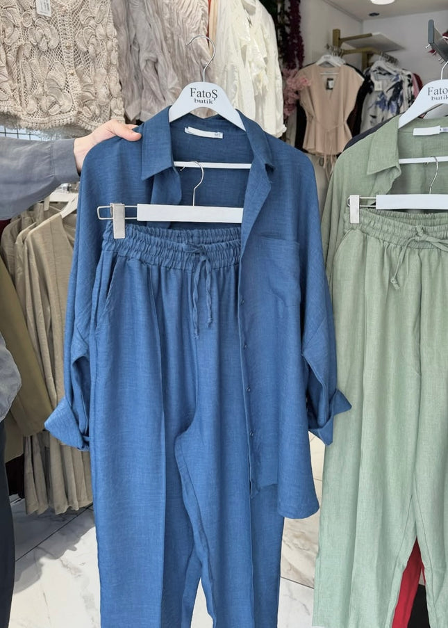 Women's Linen Shirt & Trouser Set