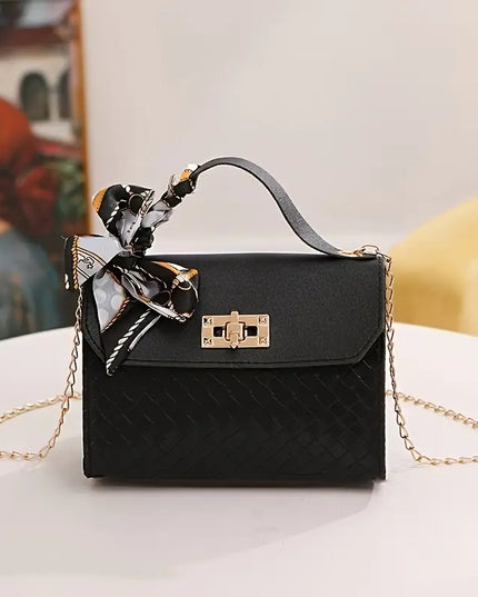 حقيبة كروس أنيقة صغيرة بحزام سلسلة وشاح
