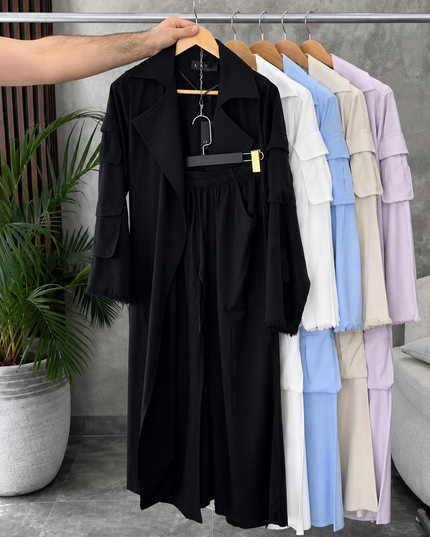 Women Coat Style Shirt & Plazo Set