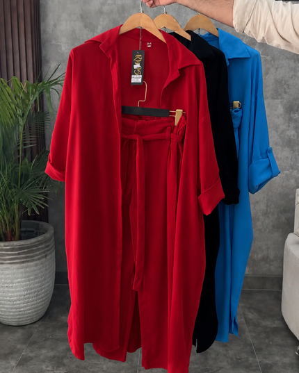 Women Poly Linen Shirt & trouser Set