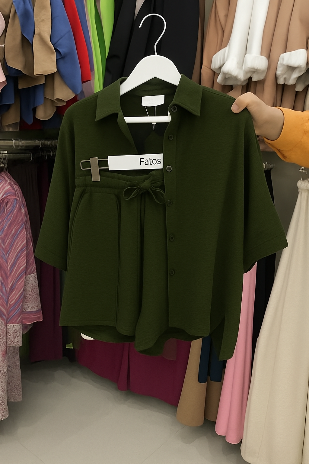 Women's Poly Linen Shirt & Short Set