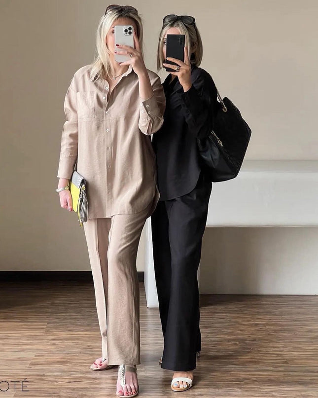 Women's Linen Shirt & Trouser Set
