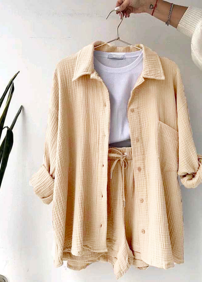 Women's Cotton Shirt & Short Set