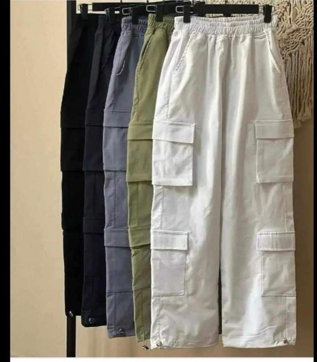 8 Pockets Wide Leg Trouser For Women’s