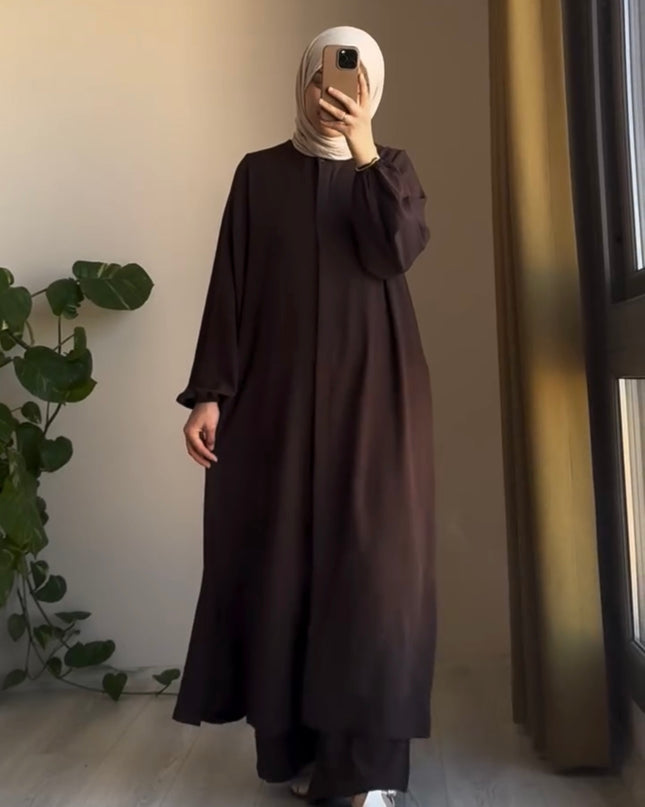 قميص نسائي طويل وبنطلون فضفاض