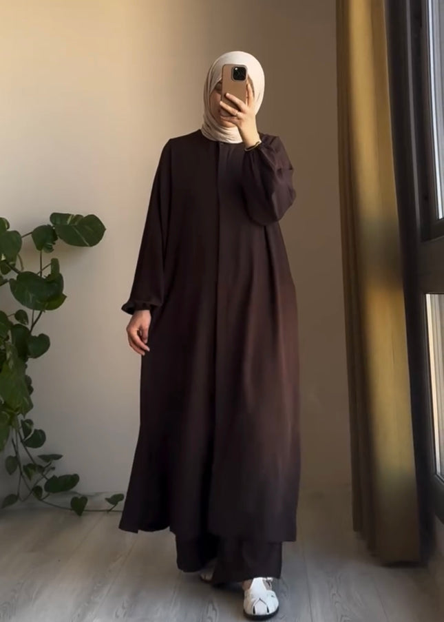Women Poly Linen Long Shirt & Loose trouser