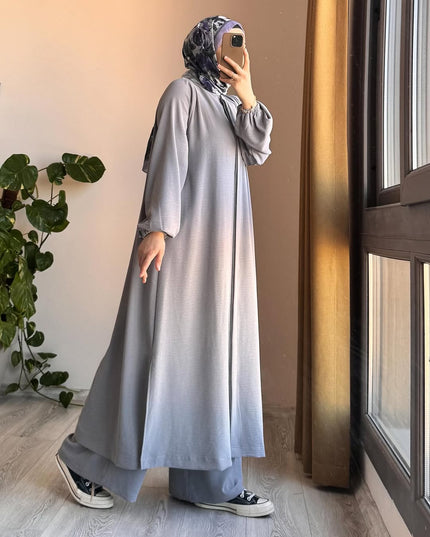 قميص نسائي طويل وبنطلون فضفاض