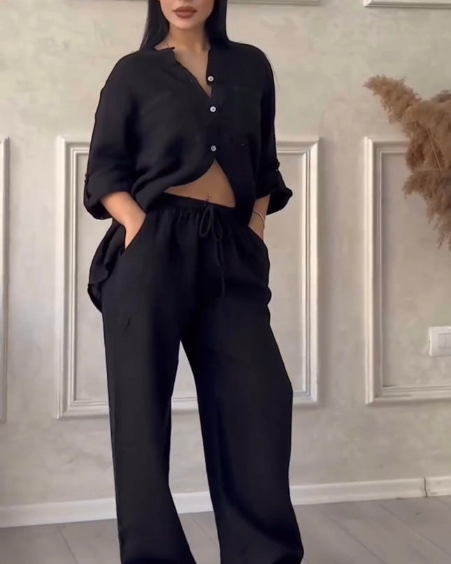 Women Linen Shirt & Trouser Set
