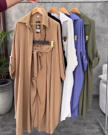 Women Poly Linen Shirt & trouser Set