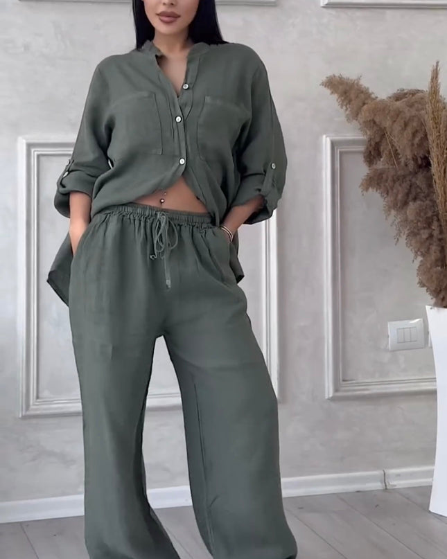Women Linen Shirt & Trouser Set