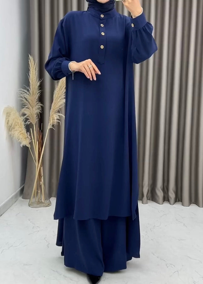 Women's Long Shirt & Loose Trouser Set