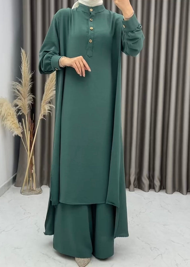 Women's Long Shirt & Loose Trouser Set