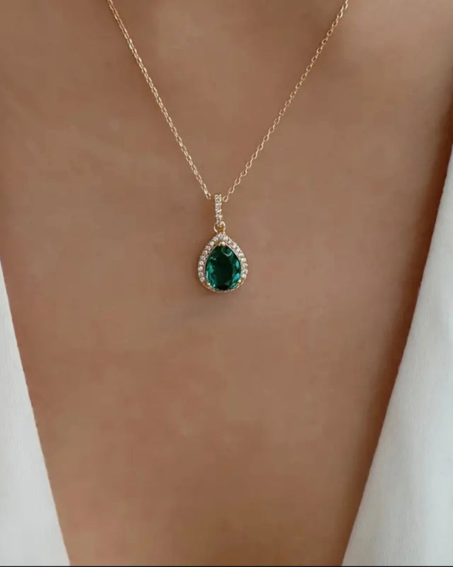 Emerald Teardrop Necklace