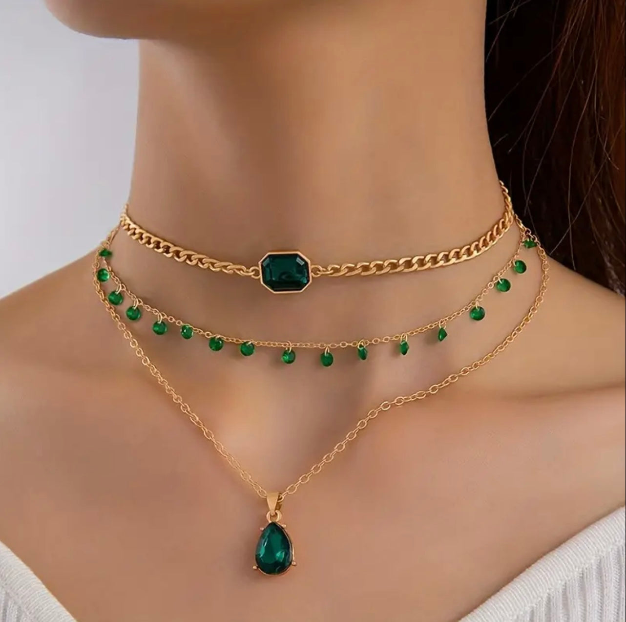 Emerald Choker Necklaces
