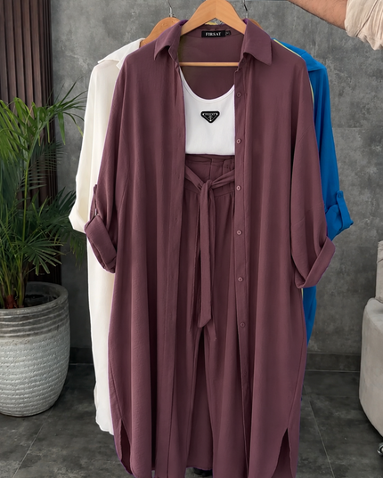 Women Poly Linen Shirt & trouser Set