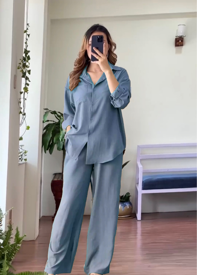 Women's Linen Shirt & Trouser Set