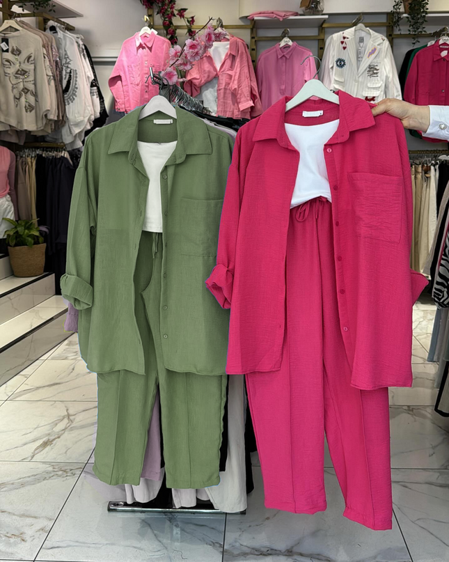 Women's Linen Shirt & Trouser Set